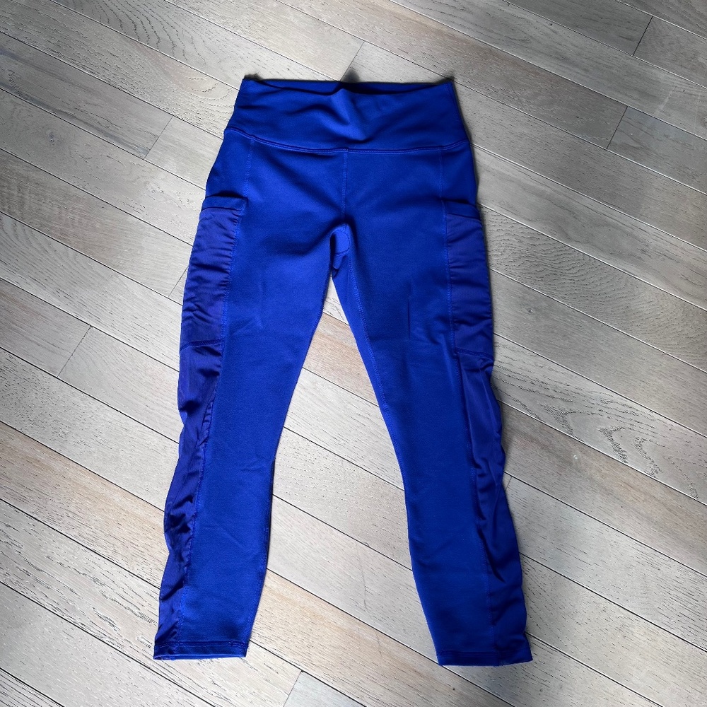 Athletic- Blue Fabletics S Power Hold Leggings